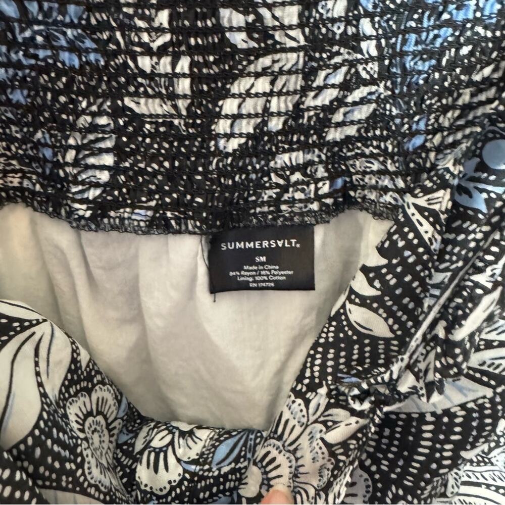 Summersalt Floral Print Ruffle Smocked Button Down Midi Summer Dress Size Small - Picture 4 of 6